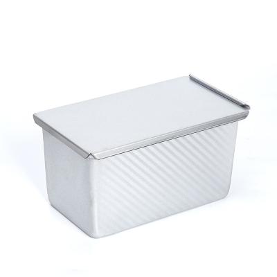 China Sustainable 450g Corrugated Bread Pan with Lid (Non-stick), Non-stick Coating Bread Mold for sale