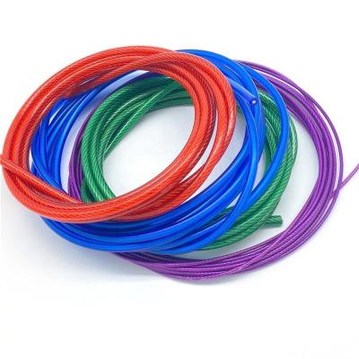 China Rope 7x7 Red Color Diameter 2-3mm Transparent PVC Coated Galvanized Steel Wire Rope for sale