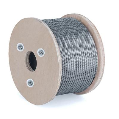 China 7*7 7*19 19*7 1~16 mm Elevator Steel Wire Rope High Tensile Strength Galvanized Steel Wire Rope for Crane for sale