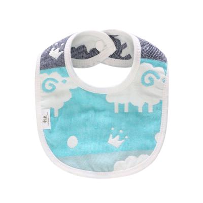 China Big Antibacterial Sale! Miracle Baby 100% Cotton Bib 6 Layers Cotton Muslin Burp Cloth Printed Baby Bib Wholesale for sale