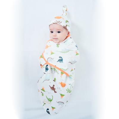 China Miracle Breathable Baby Wrap With Hat 100% Cotton Sleeping Bag Baby Muslin Wrap Bag 3 Pack Adjustable Washable Baby Wrap Wrap for sale