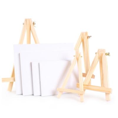 China Easel Acrylic Painting Painting Set With Canvas And Easel Private Label Customized Mini Canvas And Easel for sale