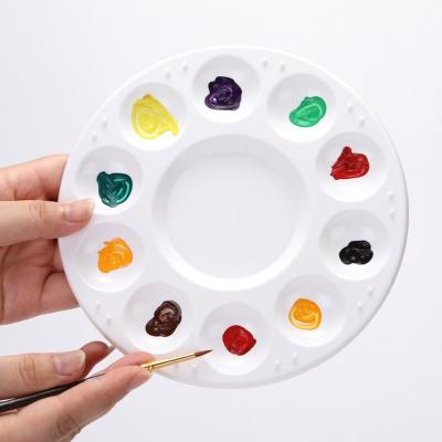 China Round Drawing Tray Squeeze Acrylic Paint On Art Acrylic Paint Palette Round Shape Palette for sale