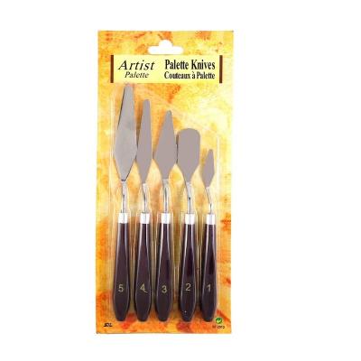 China 5 Pieces Steel Paint Scraper Blending Applicator Art Palette Scraper Knives for sale