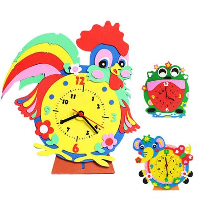 China Hot Selling EVA Educational Children's Toys Clock Small Cartoon DIY and Children's DIY Handmade Art and Crafts Synchronize for sale