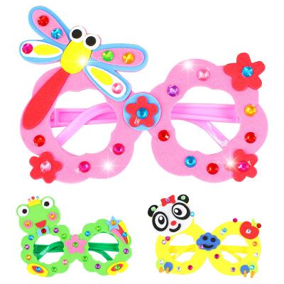 China EVA Children's DIY Glass Stickers Stereo Creative Kindergarten Toys Handmade Diamond Glasses for sale