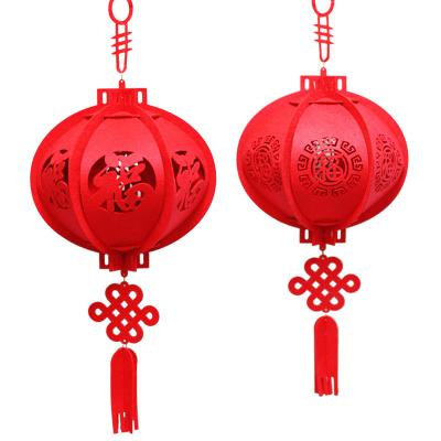 China Wholesale Chinese Red China Wind Lantern Felt For Chinese New Year Festival Wedding Celebration Decoration for sale