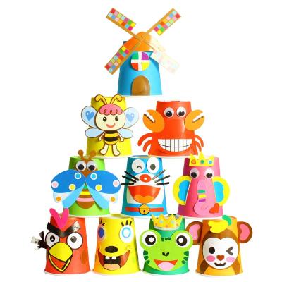 China DIY Kit Children's Paper Animal Sticker Handmade Painting Kids Toy DIY Paper Cup Educational Cup Toys for sale