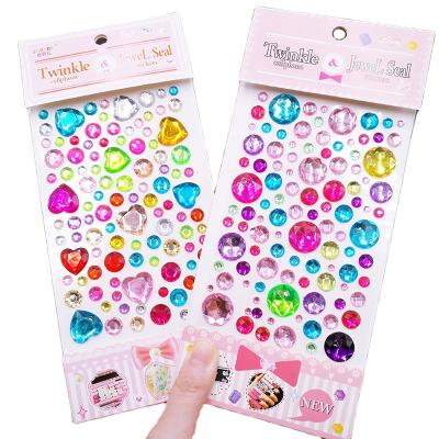 China High Quality Colorful Cute Plastic Bead Removable Diamond Shaped Decorative Sticker Decal for sale