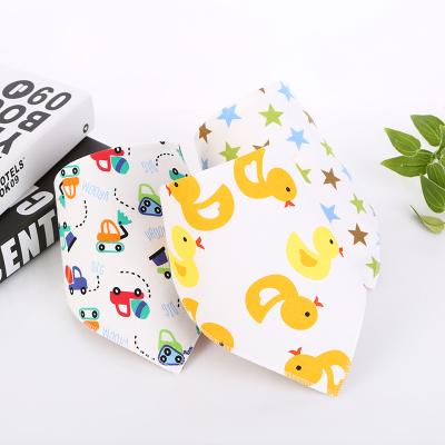 China Bandana Washable Soft Drool Bibs Baby Cartoon Absorbent Triangle For Newborn Cotton Baby Bib for sale