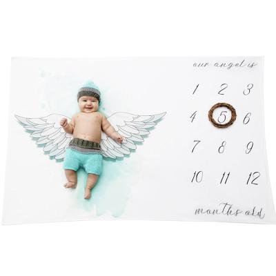 China Anti-Static Monthly Photography Background Growth Blanket Milestone Newborn Baby Blanket for sale