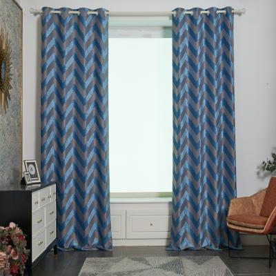 China Luxury Printed Striped Blackout Blackout Home Decor Curtains Living Room Bathroom Curtain Fabric Blackout for sale