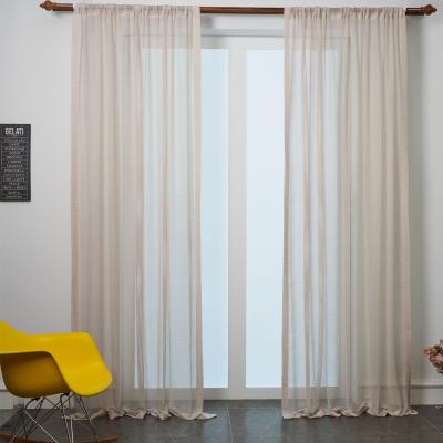 China Decorative Wholesale Cotton Sheer Curtain For Home Curtain Fabric Christmas Tulle Solid Color for sale