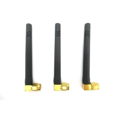 China ABS+PCB High Efficiency 75 Mm Antenna 2.4GHz Right Angle Wifi Communication Antenna Waterproof Black for sale