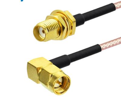 China Right Angle Copper Cable RG316 SMA Male To SMA Female Connector for sale