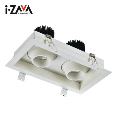 China Wholesale Price IP20 20W 28W Anti Glare Anti Glare Aluminum COB Recessed LED Grill Light for sale