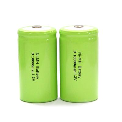 China Household Appliances Factory Price 1.2v Ni-MH D Size Rechargeable Battery 10000mah for sale