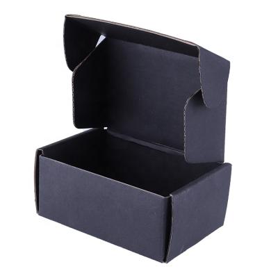 China Recyclable Cheap Bulk Black Custom Printed White Logo Shipping Tuck Top Corrugated Black Mailing Box for sale