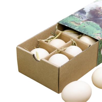 China New Design Recyclable Corrugated Cardboard Egg Paper Box Egg Packaging Box With Insert for sale