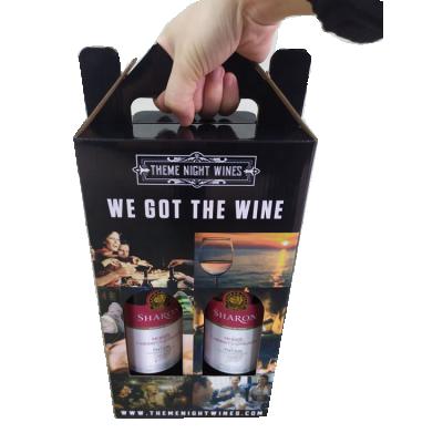 China Recyclable Exquisite Luxury Corrugated Cardboard Wine Carrier Box For 2 Bottles for sale