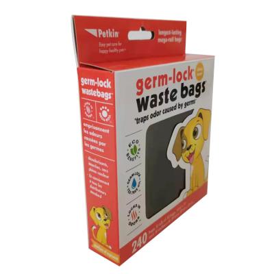 China Recyclable Custom Box With Clear Logo Packaging Product Window Garbage Bags Packaging Box for sale