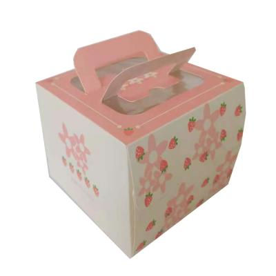 China Recyclable Wholesale Custom Printed Paper Cake Packaging Box With PVC Window for sale