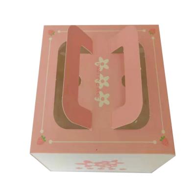 China Recyclable custom printing logo paper package gift box with pcv window cheesecake box for sale