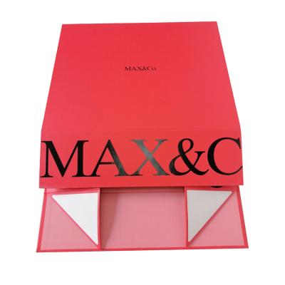 China Recyclable High Quality Custom Folding Magnetic Red Paper Gift Box for sale