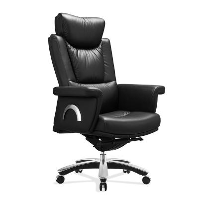 China (Size) High Boss PU Swivel Headrest Adjustable Back Luxury Leather Office Chairs for sale