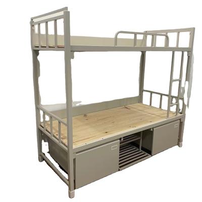 China Modern Heavy Duty Dorm Metal Double Dorm Bunk Bed With Ladder for sale