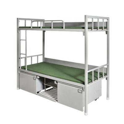 China Modern Army Bunk Bed Steel Metal Bed Under Cabinet Dorm Student Apartment for sale