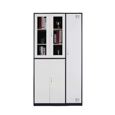 China (Other) Luoyang Adjustable Hot Sale Office Furniture 2 Door 3 Iron Door Glass Locker Storage for sale