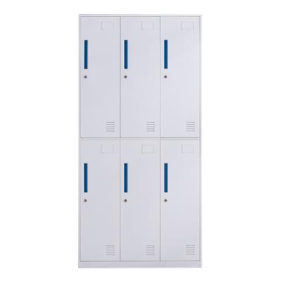 China (Other) Luoyang Office Furniture 6 Door Adjustable Locker With Small Mirror And Partition for sale