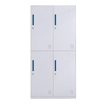 China (Other) Adjustable China Most Popular Metal Four Door Locker With Mirror And Clothes Rail for sale