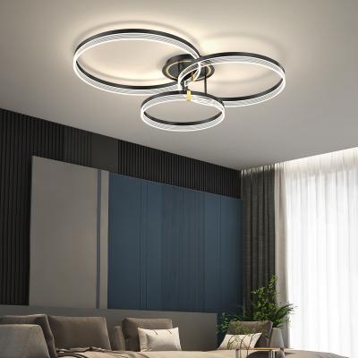 China Modern LED Living Room Bedroom Dining Room Pendant Light Villa Light Dimmable Ceiling Lamp With Remote Control for sale