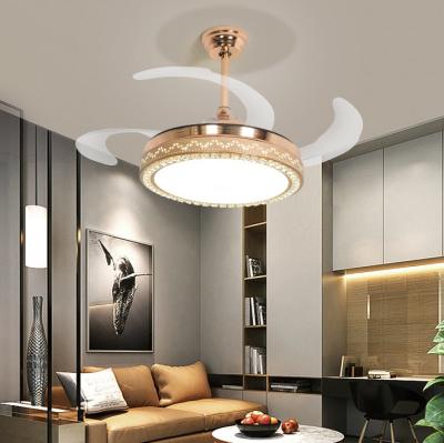 China New Modern Multifunctional Energy Saving Apartment Quiet DC LED Ceiling Fan With LED Lights for sale