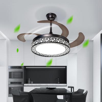 China Energy Saving Retractable Remote Control Fan Light Ceiling Fans Living Room Luxury Chandelier for sale