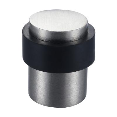 China Modern 304 Stainless Steel Durable 1 Piece 2 Piece Cylindrical Structure Rubber Door Stopper Floor Stops for sale