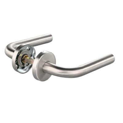 China Best Price Modern High Quality Tube Lever Metal Door Lever Stainless Steel Handle Satin Nickel Modern Online Tech Support for sale