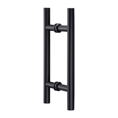 China Matt Black Shower Hardware Factory Fit Handle Bar Towel Rail Modern Direct Frameless Shower Door Handle Pull Tube for sale