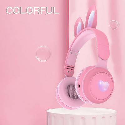 China 2022 New Earphone Headphones For Girl Over Ear Cute Glowing Cat Headphone Headband Cat Ear Wireless Headphones Kids Children Earphones for sale