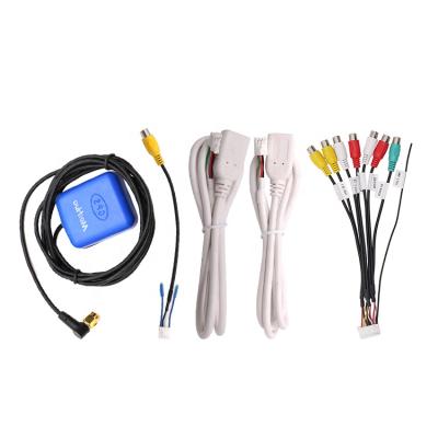 China Meihua high-end white version GPS antenna rear view camera USB RCA car radio cable high-end wiring for sale