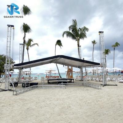 China Lighting Stand Aluminum Truss Boot Sgaier Exhibition Display Truss Banner Lifting System for sale