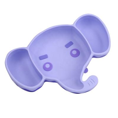 China Cute Elephant Shaped Dinner Dish Bpa Free High Quality Hot Selling BPA Free Silicone Dish Baby Silicone for sale