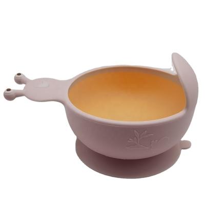 China BPA Free Snail Form BPA Free Silicone Bowl Food Grade Best Selling Cartoon For Kids Cute For Baby Feeding for sale