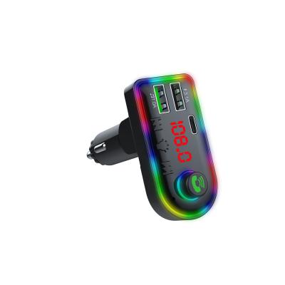 China Colorful CAR CHARGER 5.0 FM Transmitter Handsfree Car MP3 Player 7+1 Lights USB Palladium Fast Car Charger Car MP3 for sale