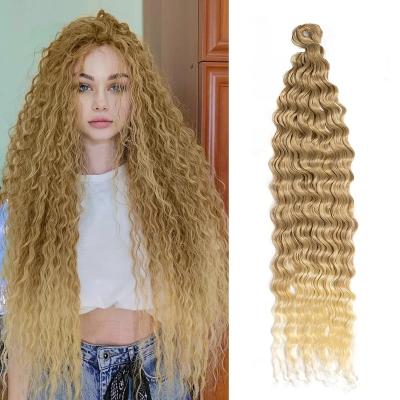 China Barely Soft Thick Sheer Ombre Hair Ombre Blonde Deep Curly Loose Wave Hair Synthetic Braiding Extensions Barely Loose Wave Braiding Hair for sale