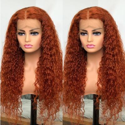 China Natural Matching 13X6X1 T Lace Human Hair Wigs Brazilian 13*6 Hd Ombre Ginger Human Hair Full Lace Wig for sale