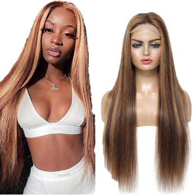 China Natural Fit Wholesale Price Human Hair Wigs 5*5 Piano Color Brazilian Lace Front Wig for sale