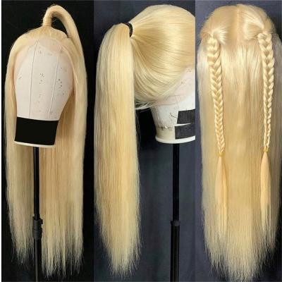 China Natural Fit 30 Inch 613 Full Lace Human Hair Wig Double Body Hair Wig Virgin Blonde Wave Wigs for sale